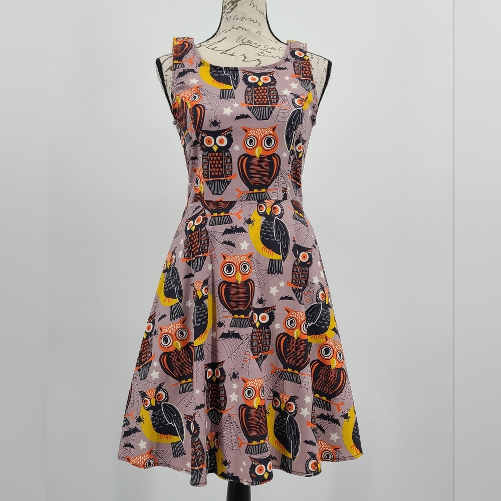 Folter Owl Print Sleeveless Dress